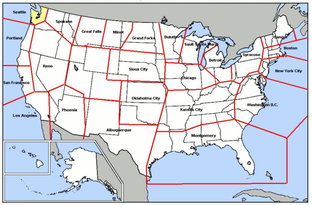 The United Staes was divided into 20+ SAGE sectors, each with its own Direction Center.